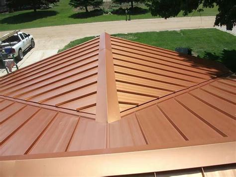 copper color metal roof panels